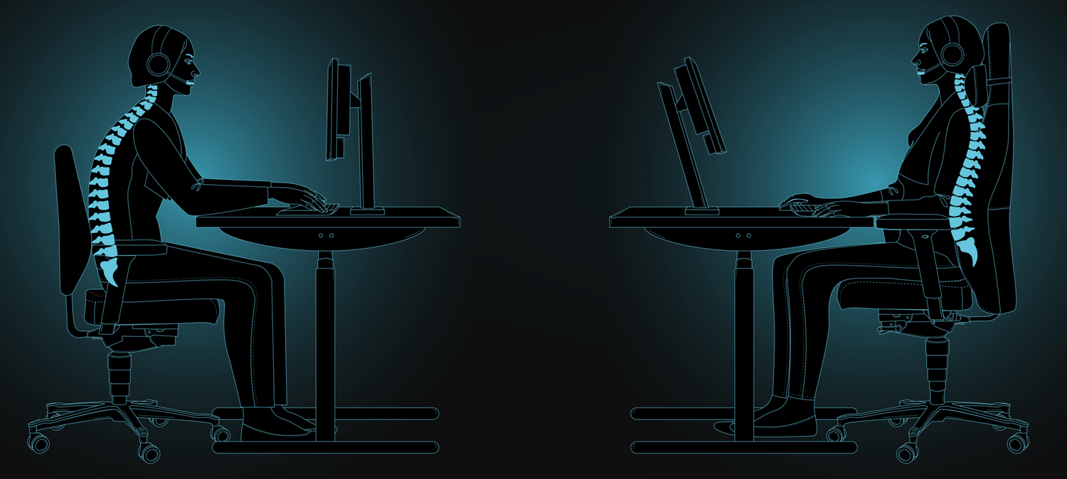 Gaming Set up und Arbeitsplatz richtig einstellen, damit Rückenschmerzen und Verspannungen vermeinden